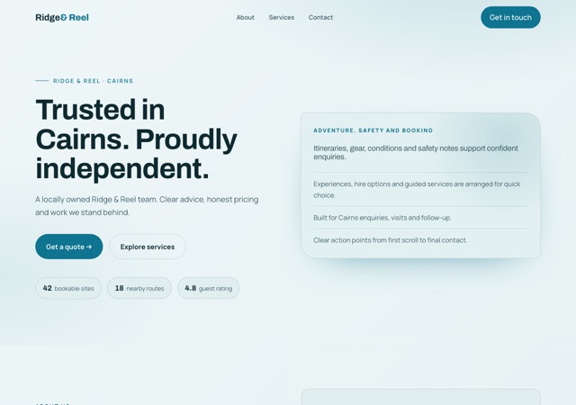 Preview of the adventure website template