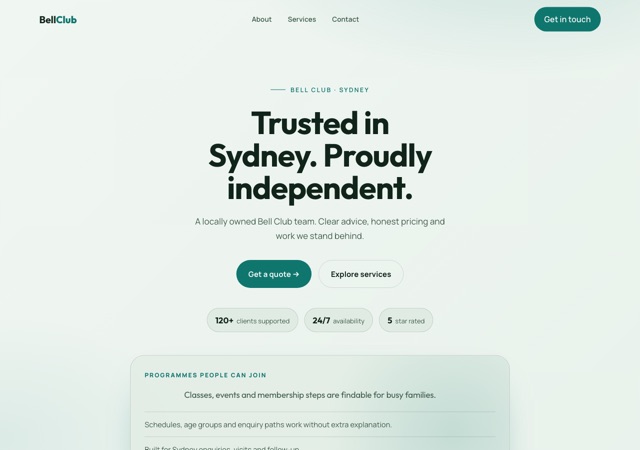 Preview of the after-school-care website template
