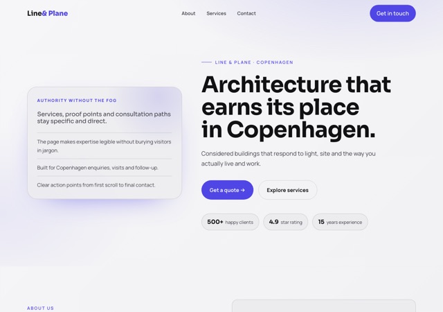 Preview of the architect website template