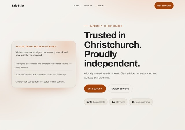 Preview of the asbestos-removal website template