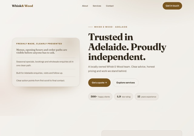 Preview of the bakerycafe website template