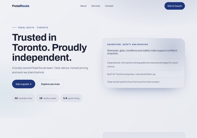 Preview of the bike-tour-operator website template