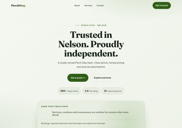 Preview of the bird-boarding website template
