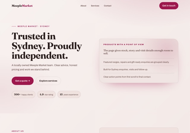 Preview of the board-game-shop website template