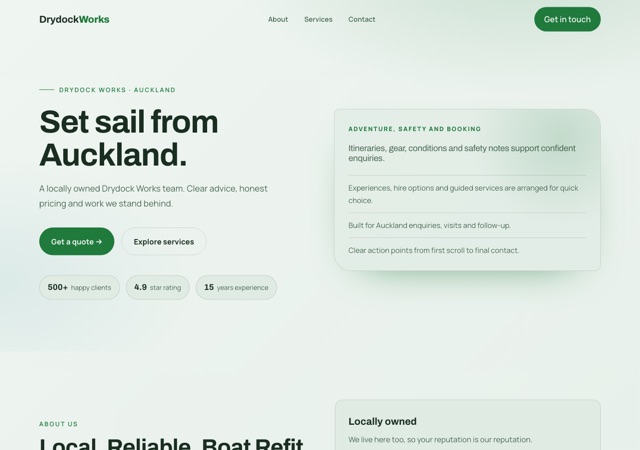 Preview of the boatyard website template