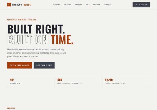 Preview of the builder website template