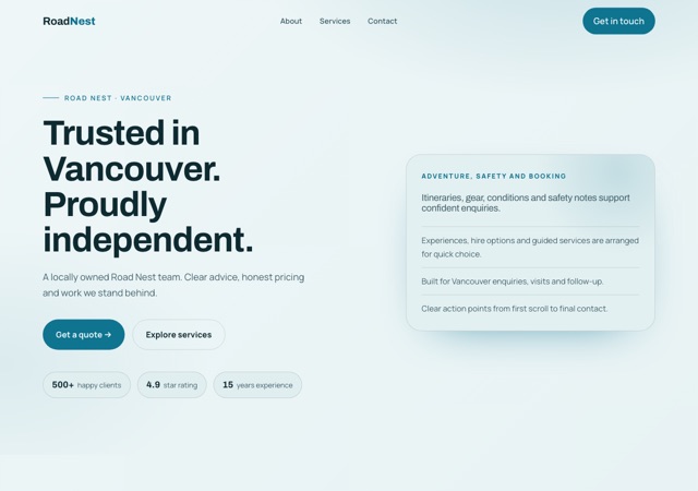Preview of the campervan-rental website template