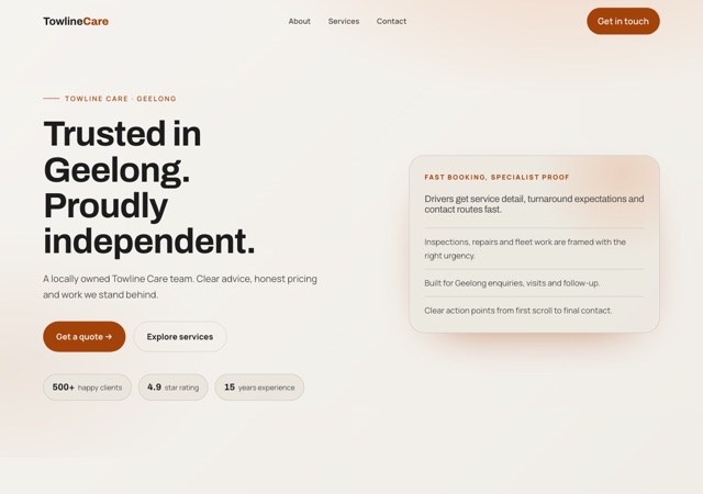 Preview of the caravan-repair website template