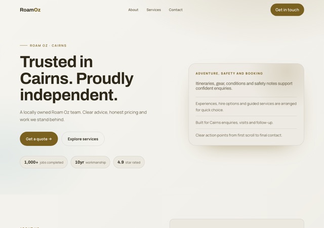 Preview of the caravanhire website template