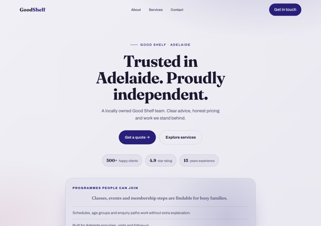 Preview of the charity-op-shop website template