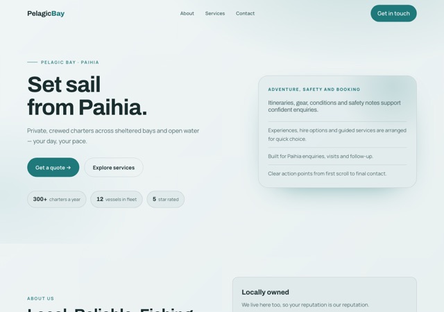 Preview of the charter website template