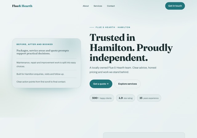 Preview of the chimney-sweep website template