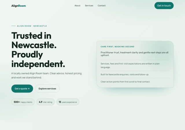 Preview of the chiropractor website template