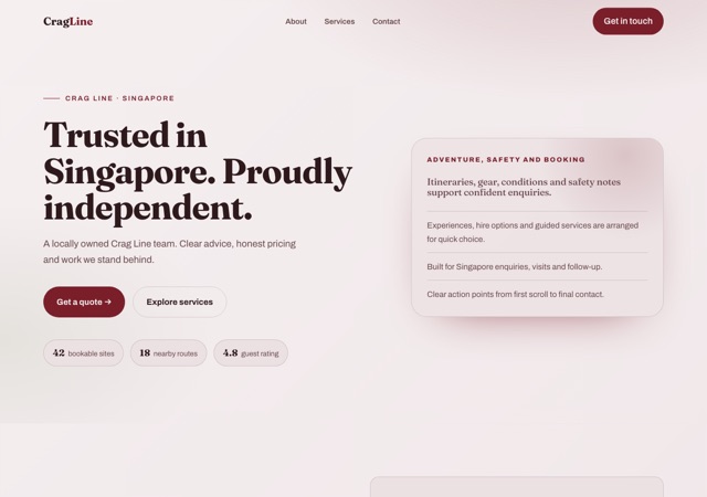 Preview of the climbing-guide website template