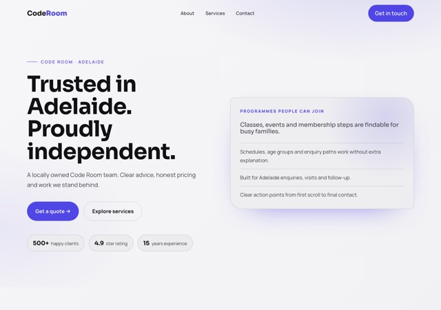 Preview of the coding-school website template