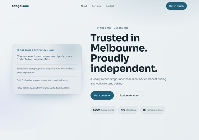 Preview of the community-theatre website template
