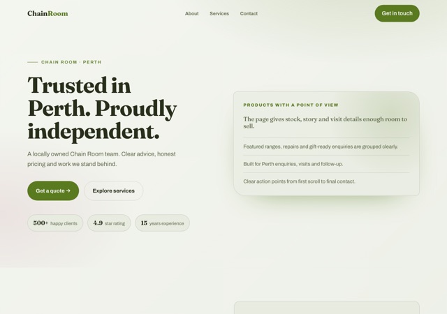 Preview of the cycle-retailer website template