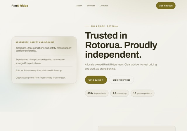 Preview of the cycle website template