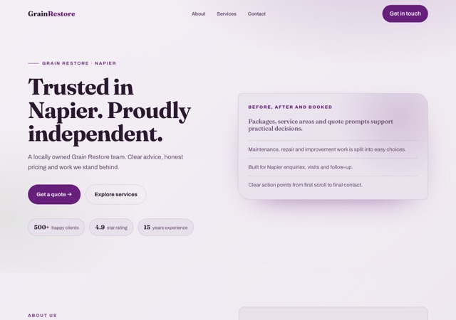 Preview of the deck-restoration website template