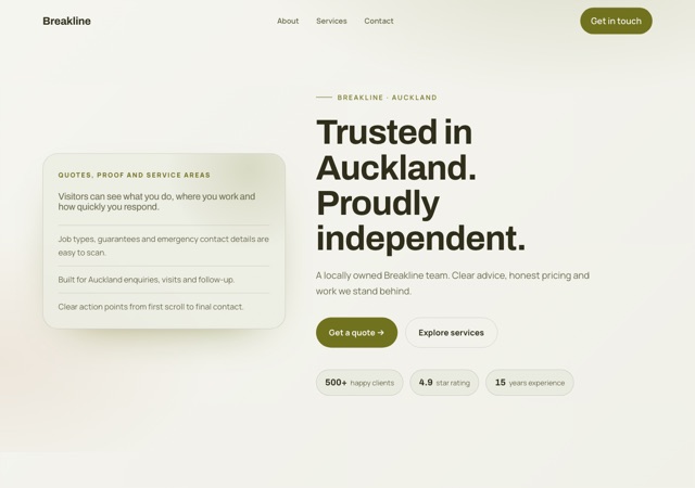 Preview of the demolition-contractor website template