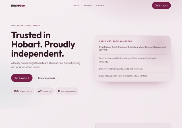 Preview of the dental-hygiene website template