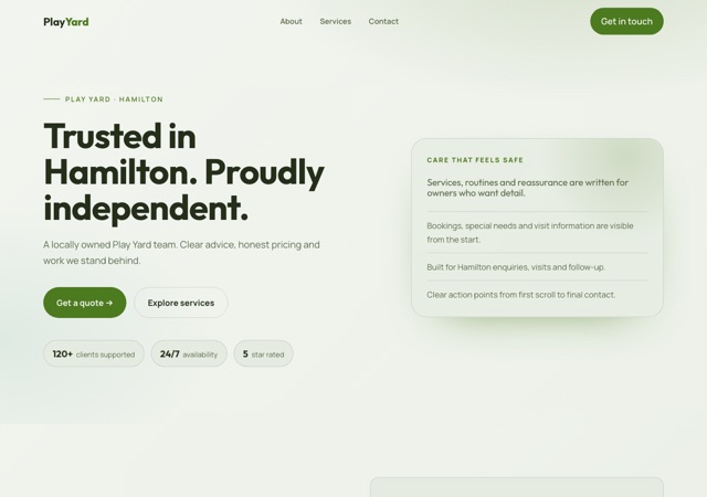 Preview of the dog-daycare website template