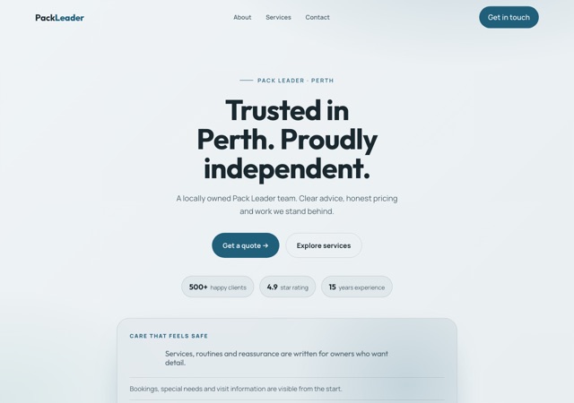 Preview of the dogtraining website template