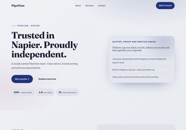 Preview of the drain-camera-inspection website template