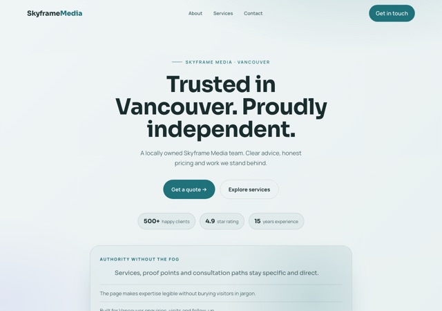 Preview of the drone website template