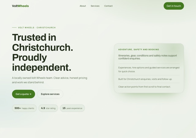 Preview of the electricbikes website template