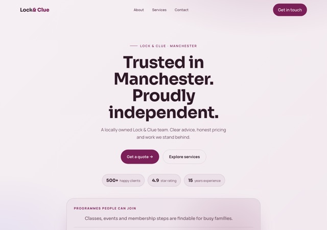 Preview of the escaperoom website template