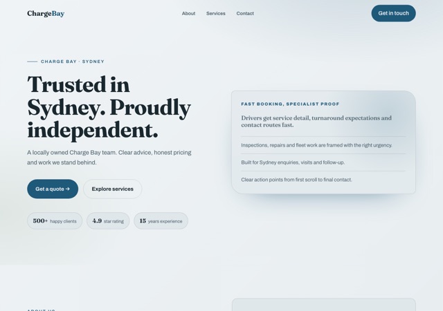 Preview of the ev-charger-installer website template