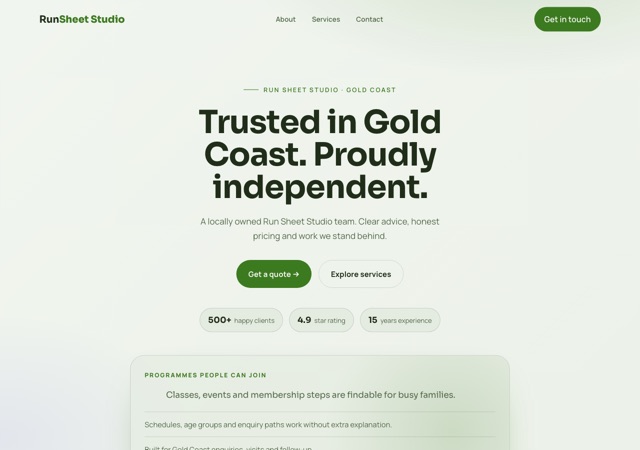 Preview of the event-planner website template