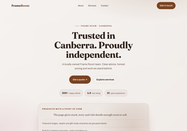 Preview of the eyewear-boutique website template