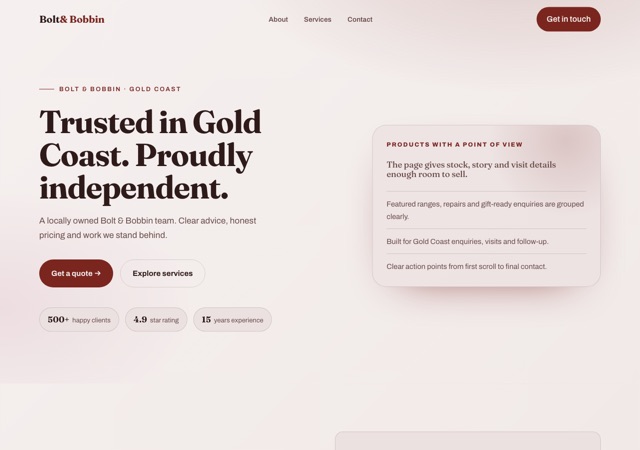 Preview of the fabric-store website template
