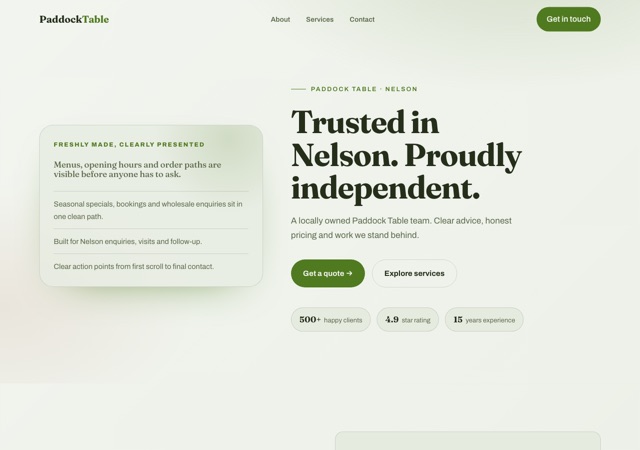 Preview of the farm-cafe website template