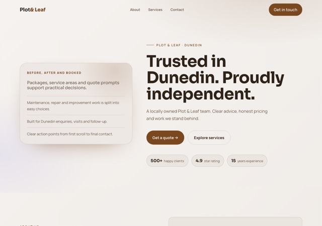 Preview of the garden-designer website template