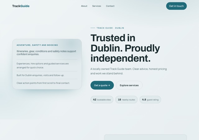 Preview of the guided-hiking website template