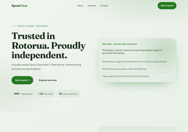 Preview of the gutter-cleaning website template