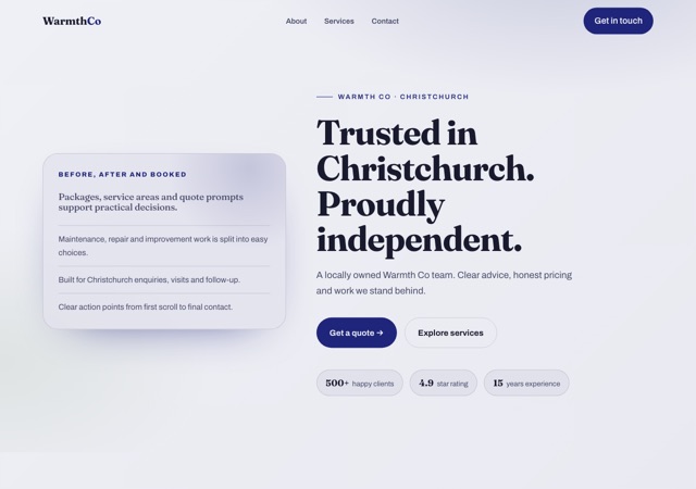 Preview of the heatpump website template