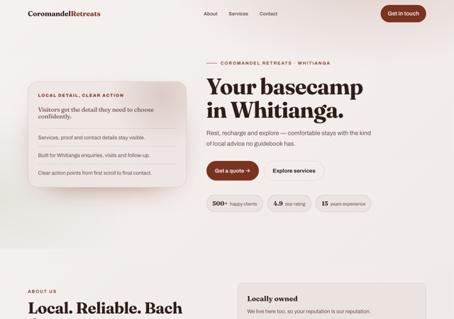Preview of the holidayhome website template