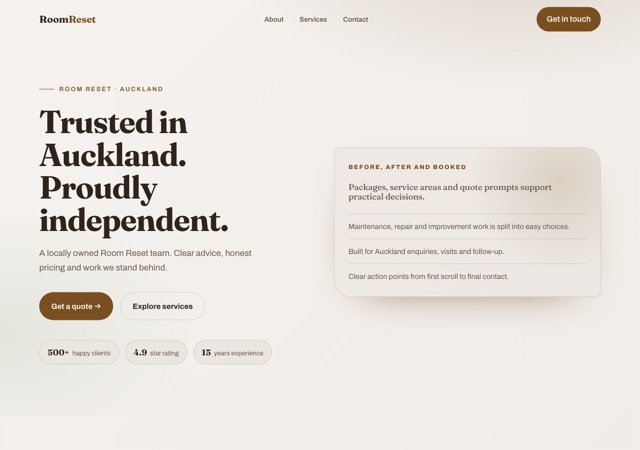 Preview of the home-organisation website template
