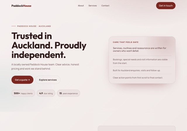 Preview of the horse-agistment website template