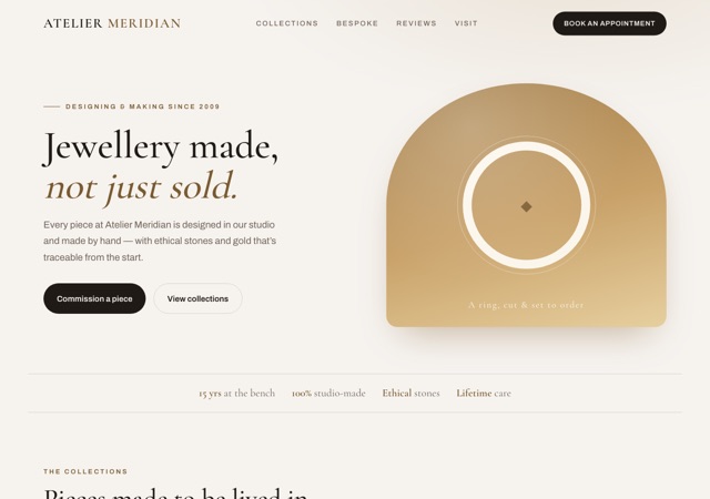 Preview of the jeweller website template