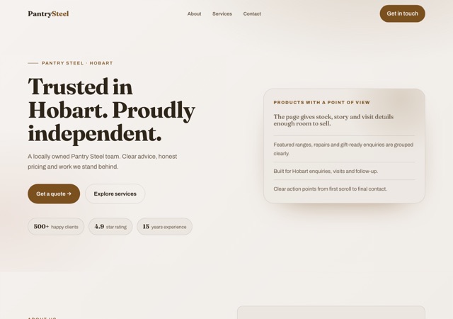 Preview of the kitchenware-store website template
