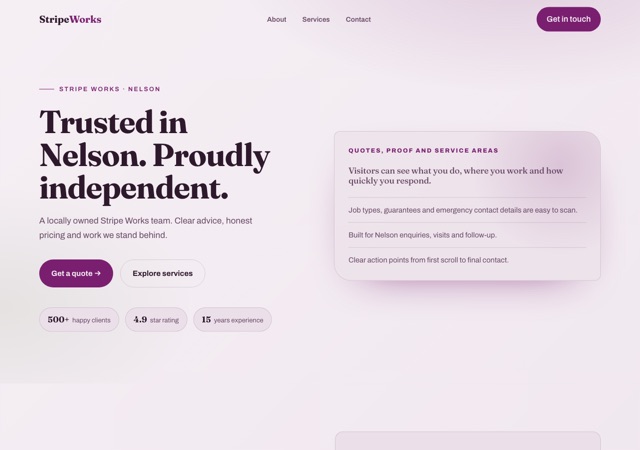 Preview of the line-marking website template