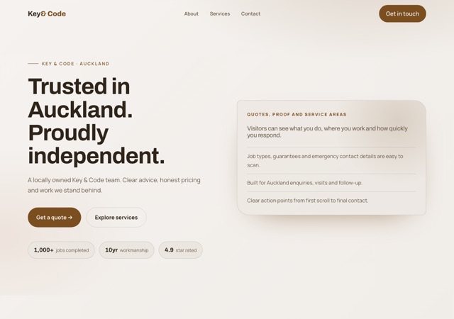 Preview of the locksmith website template