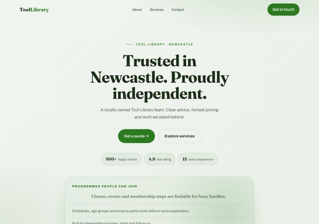 Preview of the makerspace website template