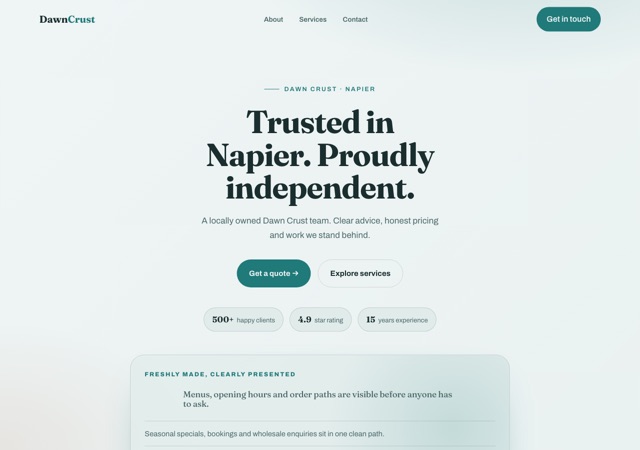 Preview of the market-bakery website template