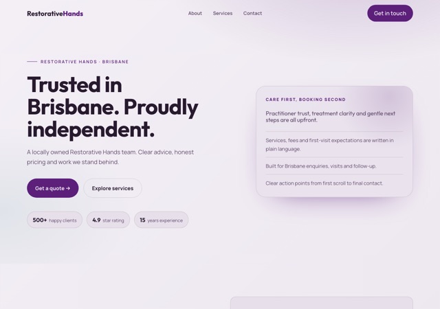 Preview of the massage-therapy website template